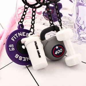 3D Silicone phòng tập thể dục Quà Tặng quả tạ Barbell kettlebell PVC Keychain cho phụ nữ thể thao chủ chốt - Product Image 2