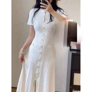 Extrafine--Wool <strong>Cashmere</strong> Blended Women Fashion Full-Button Collar-Neck MIDI <strong>Sweater</strong> <strong>Dress</strong> - Product Image 6