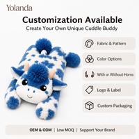 Peluche populaire et très vendue, adorable et personnalisée, en forme de vache ou de mouton, avec des billes de verre respirantes bleues, pour apaiser le sommeil des bébés