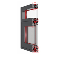 Fenêtre de villa moderne classique à double vitrage insonorisée à rupture de pont thermique en aluminium 93, avec moustiquaire intégrée pour salle de bain
