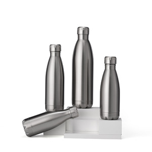 Stainless Steel Vacuum Bottle Double Wall Insulated Portable Travel Water Bottle Round Black 500Ml 750Ml 1000Ml - Product Image 1