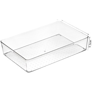 Transparent Plastic Desktop <b>Storage</b> Box With Dividers For Stationery And Books <b>Stackable</b> Organizer <b>Drawer</b> Style - Product Image 5