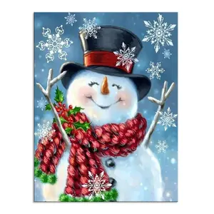 Christmas DIY Diamond Painting by Number Kits snowman Picture 5D Diy Crystal Rhinestone Diamond Embroidery for Children Gifts