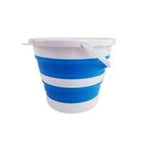 Ember Lipat Silikon Plastik PP, Ember Lipat Portabel Serbaguna untuk Kebun, Berkemah, Memancing