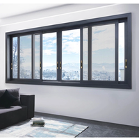 Ventanas Corredizas de Aluminio para Escuelas, Sistema de Ventanas Corredizas de Aleación de Aluminio para Exteriores de Casas con Mosquitera