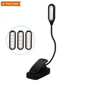 Lampe de livre rechargeable Jumon Mini 7 LED Lampe Boek 3 niveaux Chaud Blanc Froid Flexible Lampe à pince facile à lire Lampe de lecture de nuit