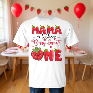 Camiseta para el primer cumpleaños de Mama Of The Berry Sweet One Strawberry - Product Image 3