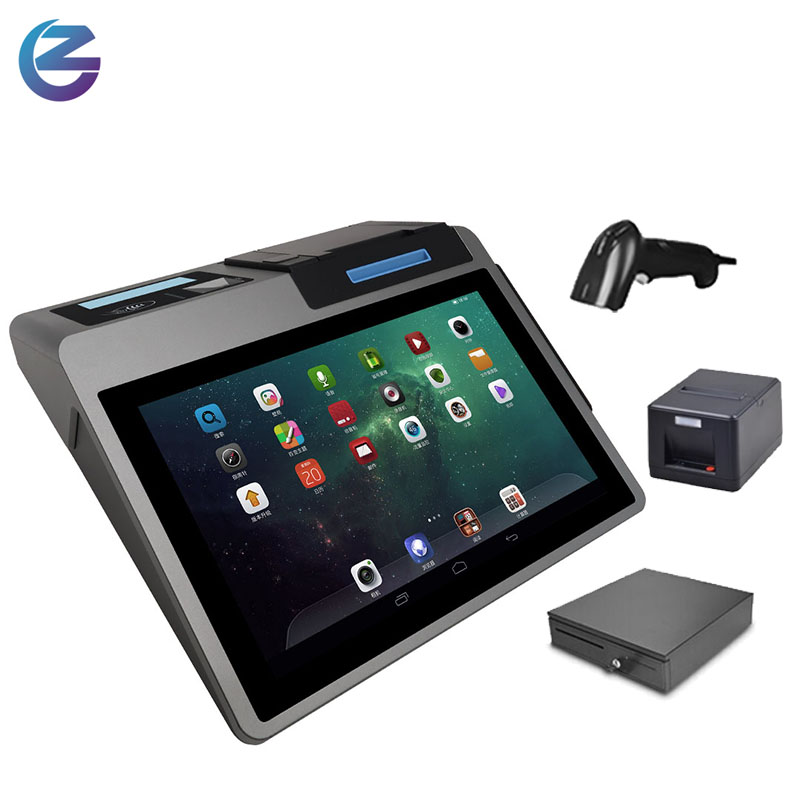 ZCS Z100 58/80mm termal yazıcı orijinal fabrika 10.1 inç masaüstü POS yeni pos makinesi ile QR/barkod tarayıcı