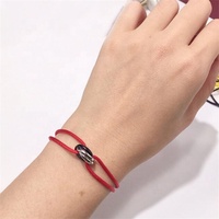 Yiwu Aceon Velle Bracelet en Nylon lisse en acier inoxydable, corde en Nylon lisse, fermeture ajustable, tricolore, trois anneaux