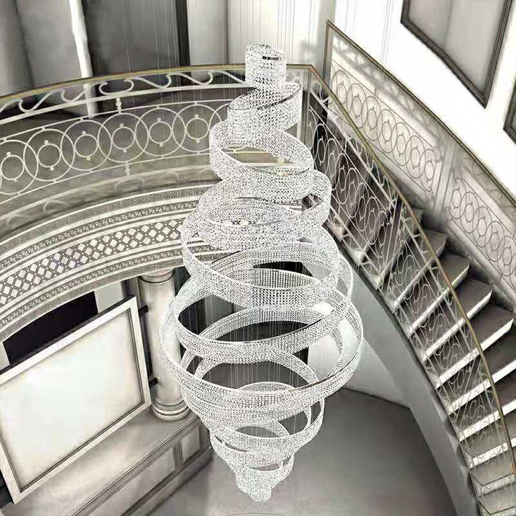 staircase lobby chandelier