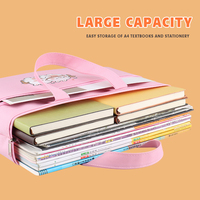 Sac de classement A4 double couche imperméable personnalisable avec logo, sac à main mignon pour étudiants, sac à main pour femmes, sac d'école