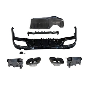 ขายดีสำหรับเบนซ์ C-Class W206 2021-2026 C63 AMG ดิฟฟิวเซอร์หลัง |   ลิ้นกันชนหลังพร้อมปลายท่อไอเสียสีดำเงิน - Product Image 2