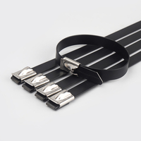 Edelstahl SS 316 Nylon PVC beschichtet 4,6x150mm Metall nachweisbarer Kabelbinder 4,6mm Breite 400mm Länge Schloss PPA Polyamid