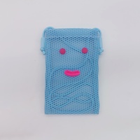 Sac bandoulière en maille respirante avec motif visage souriant, mini pochette à long cordon, petit sac à l'épaule décontracté pour la marche