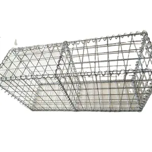 1 x 0.5 x 0.5m Heavy Galvanized wire mesh spiral ring connected welded gabion box