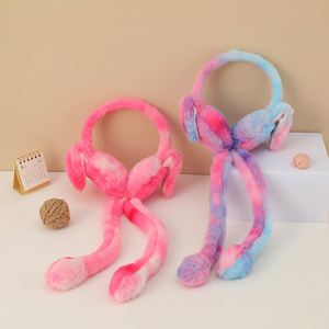 Couvre-oreilles en peluche personnalisés à oreilles de lapin colorées et chaudes pour le froid, avec coussin d'air, disponibles avec ou sans lumières - Product Image 3