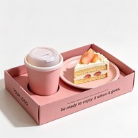 Boîte d'emballage personnalisée pour combo repas rapide, sandwich, café, gobelet, ensemble de contenants à emporter, boîte repas pour le petit-déjeuner