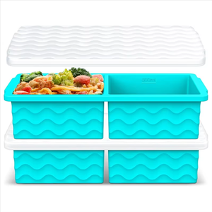 Moules de congélation en silicone avec couvercles, moules pour aliments pour bébés, outils de cuisson de cuisine, ustensiles de cuisine DIY, inserts en plastique de qualité alimentaire - Product Image 1