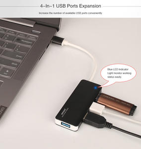 Erisin <span class=keywords><strong>ES335</strong></span> Hub USB 3.0 haute vitesse à 4 ports, multi-splitter, extension pour ordinateur de bureau, ordinateur portable, Macbook et Android 9.0 ou supérieur, autoradio DVD - Product Image 6