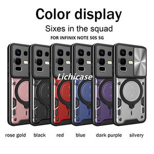 Lichicase Soporte de metal Cubierta de cámara deslizante Diseño TPU Hybrid PC One Case para Infinix <span class=keywords><strong>Note</strong></span> 50s Phone Cover - Product Image 2