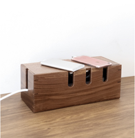 Boîte d'organisation de la gestion des câbles en bois