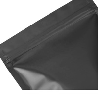 Sac zip-lock noir pur avec logo imprimé personnalisé abat-jour intimité emballage à fermeture éclair refermable pochette debout zippée aluminisée opaque