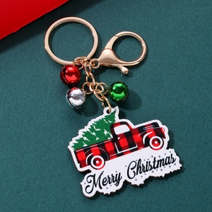 Llavero de Navidad con diseño de muñeco de nieve de dibujos animados, alce y campana pequeña, encantador y festivo, buen regalo para amigos - Product Image 3