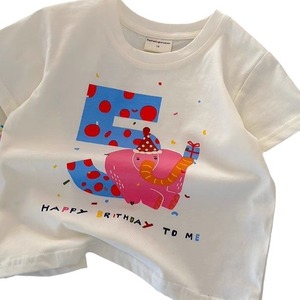 T-shirt en coton à manches courtes pour <span class=keywords><strong>bébé</strong></span>, illustration numérique décontractée, premier anniversaire, garçons et filles, haut d'été, vente en gros - Product Image 3