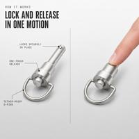 Stainless Steel Quick Release Ball Lock Pins Hitch Grooved Pins with Safety Lanyard Accessory for Jigs and Fasteners Equipment