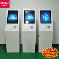 Kiosque en libre-service d'intérieur USHIDA 21,5/27/32 pouces avec écran tactile capacitif (10 points) Windows/Android OS, paiement personnalisable