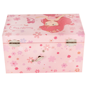 Joyero de música de sirena rosa de 7 pulgadas de lujo Ever Bright, bonito regalo de madera para niñas HECHO DE MDF - Product Image 3