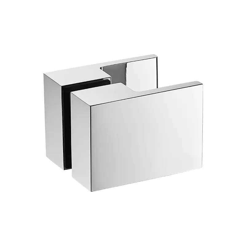 Poignée de porte en verre chromé brillant 3 Cm, argent pour porte de douche en verre poignée de porte de bain