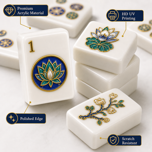 Deluxe Premium Acrylic City Skyline Navy Gold Oem <b>Mahjong</b> <b>Set</b> for Leisure and Social Gatherings Support Custom Packaging - Product Image 1