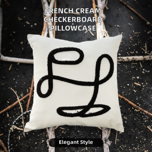 Checkerboard Embroidered <b>Square</b> Bohemian <b>Pillowcase</b> & Sofa Cushion-Hospital Use Eco-Friendly 100% Polyester - Product Image 2