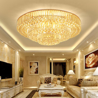 Lustre de plafond rond en cristal pour chambre à coucher française, luminaire de luxe pour villa, salon, hall d'hôtel, luminaires personnalisés