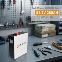 Batterie LiFePO4 ORYTA M16S280BL-U 51.2V 15kWh à montage en rack avec équilibrage automatique des cellules RS485 CAN pour stockage solaire ESS