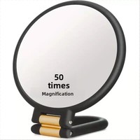 Zonyin 10X 30X 40X 50X Double Side Handheld Magnifying Makeup Mirror Portable Folding Magnifier Compact Mirror