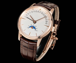 Reloj de Lujo Ligero y Moderno de Alta Calidad con Correa de Cuero Genuino Marrón, Reloj de Acero Inoxidable Unisex para Negocios y Viajes - Product Image 3