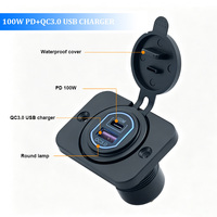 Prise USB de voiture en métal étanche avec port PD3.0 100W et charge rapide 3.0, remplacement de l'allume-cigare