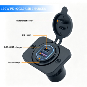 พอร์ต PD3.0 100W และ Quick Charge 3.0 ช่องเสียบที่จุดบุหรี่แบบกันน้ำ วัสดุโลหะ ใช้แทนช่องเสียบ USB ในรถยนต์ - Product Image 3