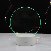 Lampe de Table LED 3D RVB 7 Couleurs avec Tableau de Message Acrylique, Base à Piles, Veilleuse DIY pour Dropshipping