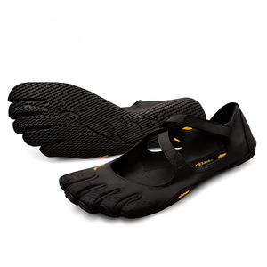 Chaussures de ballet souples Vibram V-Soul Fivefingers pour femmes, semelle extérieure en caoutchouc plate, doublure en coton, yoga, danse, fitness, orteil fendu - Product Image 4