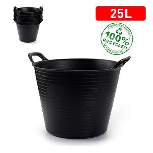 Secchio in Plastica Nera Flexitub 25 L, Resistente e Riutilizzabile per Organizzazione Domestica - Product Image 1
