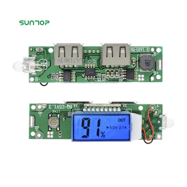 5V 1A 2A Double Dual USB Mobile Power Bank Charger Module Digital LCD Display 18650 Lithium Battery Charging Board For Phone