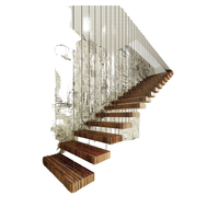 Escalier Flottant Moderne Minimaliste Élégant Léger Design Contemporain Intérieur Résidentiel Distributeur OEM ODM