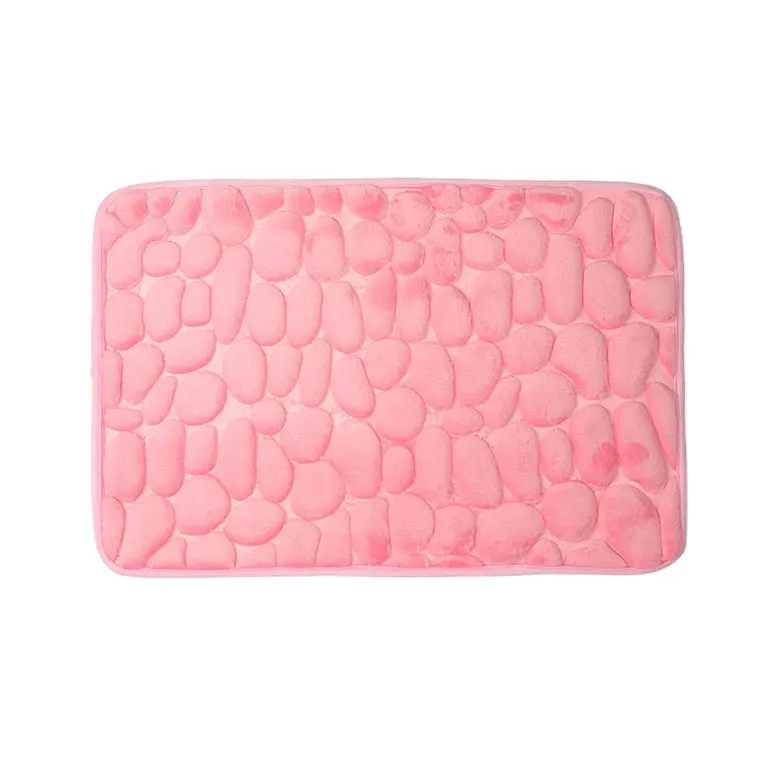 New China wholesale polyester stone bathmat memory foam non-slip polyester mat