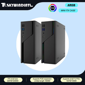 Portable Mini ITX Office <span class=keywords><strong>PC</strong></span> Cabinet Mid Tower Prend En Charge 1U Alimentation ITX Carte Mère ARGB Cas Noir - Product Image 2
