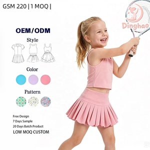 Conjunto <span class=keywords><strong>de</strong></span> Falda Deportiva <span class=keywords><strong>de</strong></span> Yoga para Niñas DH ODM Blossom Pink, Falda Plisada <span class=keywords><strong>de</strong></span> Cintura Alta, Top sin Mangas, Dos Piezas, Ropa Deportiva Infantil - Product Image 1