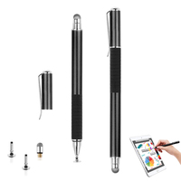 MEEPSS Stylet universel 2-en-1 haute sensibilité en métal aluminium pour écrans tactiles, stylet capacitif passif de précision