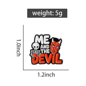 Offre Spéciale – Broche Épinglette Émaillée « Moi et le Diable » Punk Black Metal pour Sac à Dos et Vêtements - Product Image 4